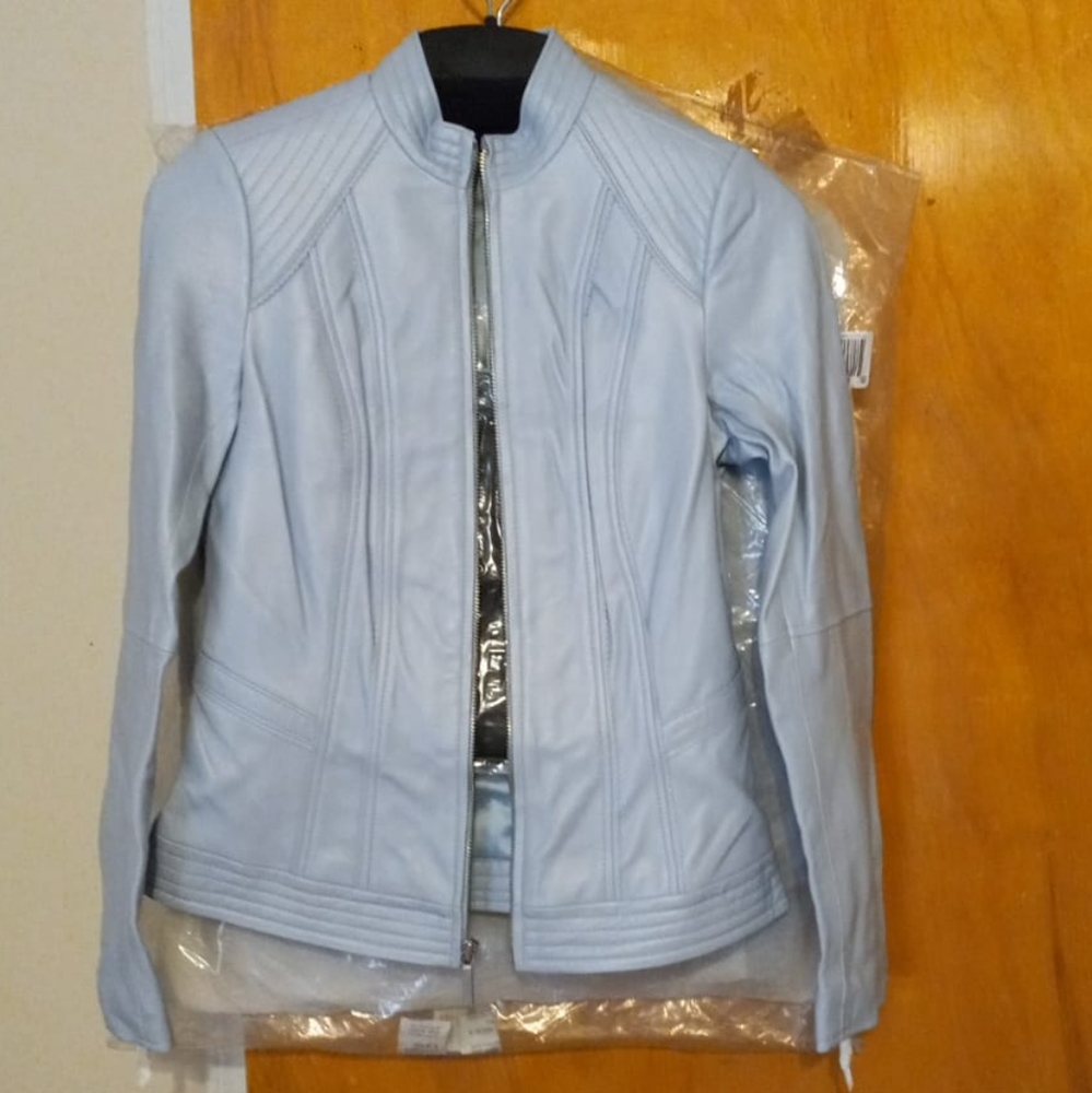 GILI Zip Front Leather Jacket